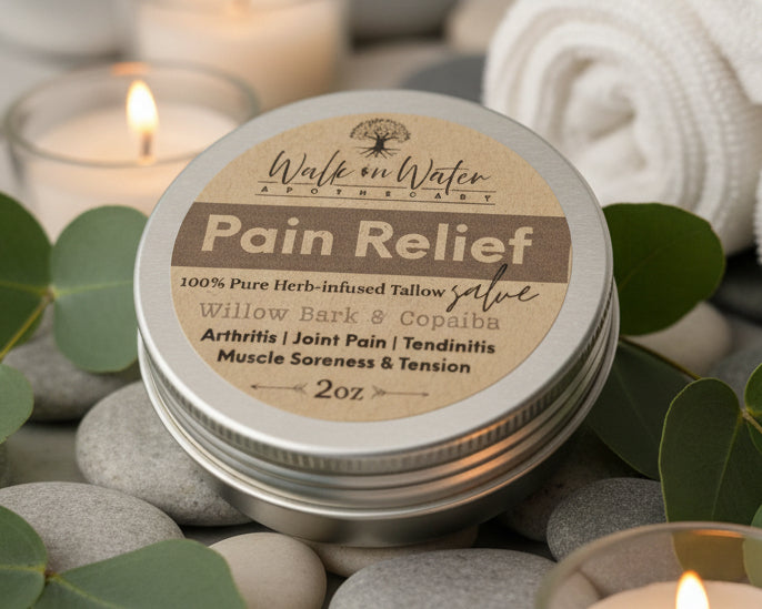 Pain Relief ~ 100% Pure Herb-infused Tallow Salve 2oz