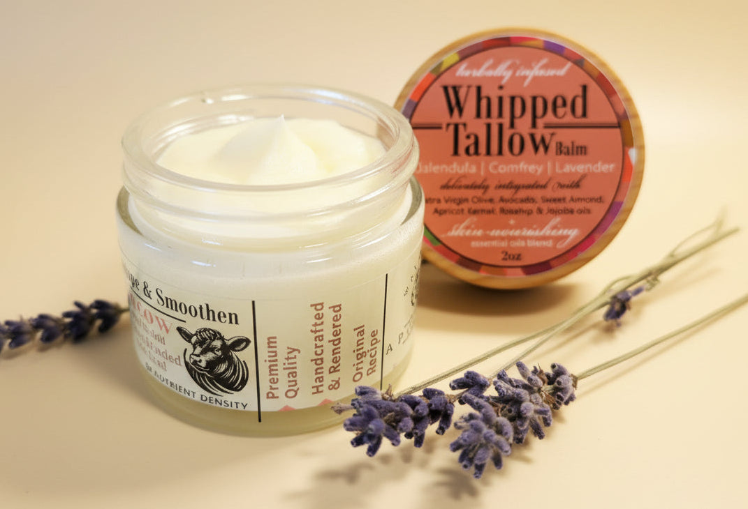 Whipped Tallow Balm ~ Supple & Smoothen (with skin nourishing essential oils, especially for women's skin) 2oz